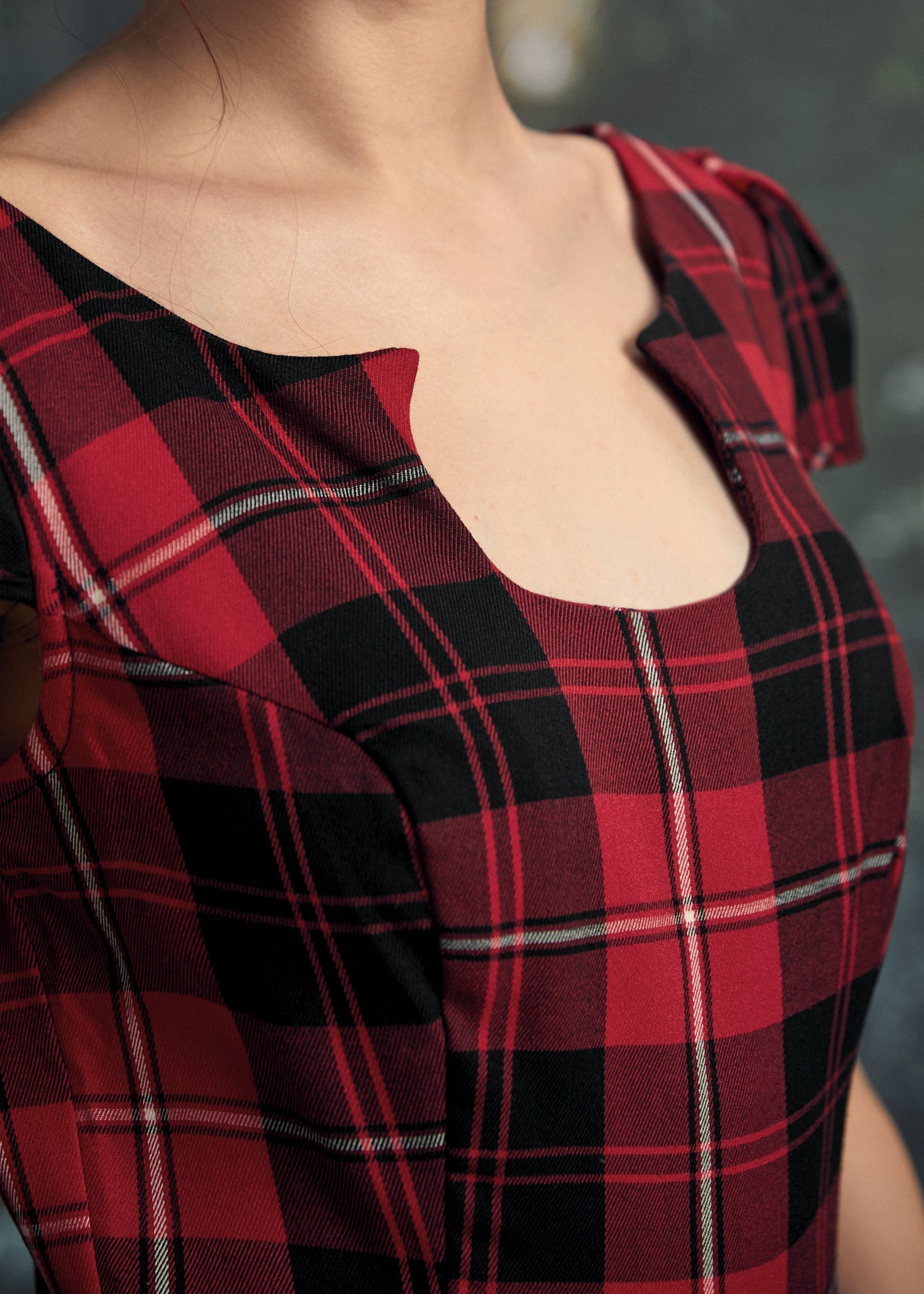 Red Plaid Swing Dress